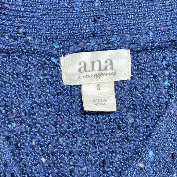a.n.a - A New Approach | Blue Y-Neck Long Sleeve Pullover Sweater | Small - Picture 10 of 11